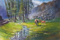 Saima Aamir, 24 x 36 Inches, Oil on Canvas, Landscape Painting, AC-AMR-003 Saima Aamir, 24 x 36 Inches, Oil on Canvas, Landscape Painting, AC-AMR-003